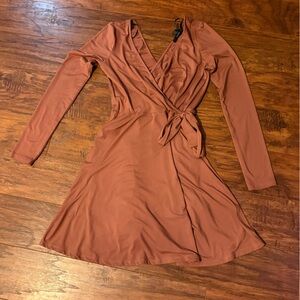 Forever 21 Rust Long Sleeve Dress